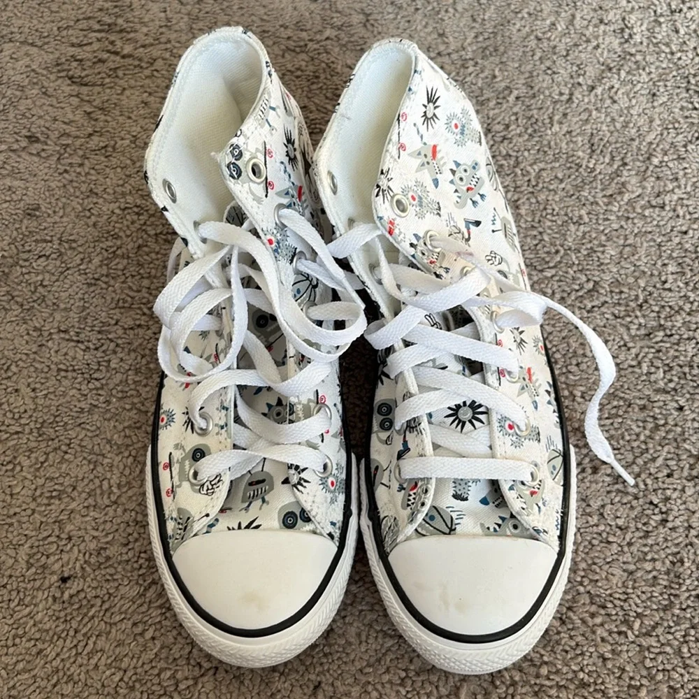 Kids Converse Chuck Taylor All Star High top PS 'Creatures - White Ash Stone'